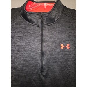 Under Armour Men's ColdGear Heathered Gray Quarter Zip Long Sleeve Pullover XXL